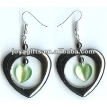 Magnetic Hematite Cat's Eye Beads Earrings